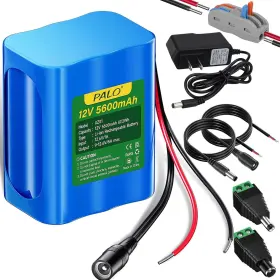 5600 Mspalocell 744759774026 12v Rechargeable Lithium Battery Mah With Charger Bare Leads Wire Compatibl
