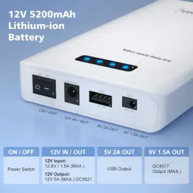 62.4wh Nastima 782003391636 12v 5200mah Lithium Ion Battery Power Bank With 9v Output Dc And 5 #2