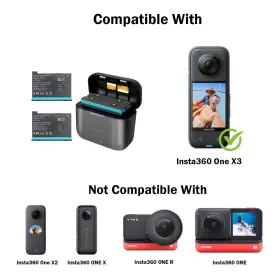 Nbzz 769310602600 2 Packs Insta 360 X3 Battery With Charger Hub For 1800ma #3