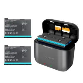 Nbzz 769310602600 2 Packs Insta 360 X3 Battery With Charger Hub For 1800ma