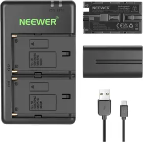10098225 Neewer 2pack 2600mahli-ion Replacement Battery Charger Set For Sony