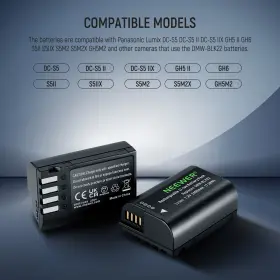Dmw-blk22 Neewer 10102335 2 Pack 2400mah Battery For And Dual Channel Usb Charger Set #2