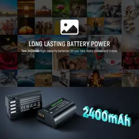 Dmw-blk22 Neewer 10102335 2 Pack 2400mah Battery For And Dual Channel Usb Charger Set #3