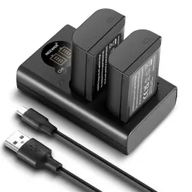 Dmw-blk22 Neewer 10102335 2 Pack 2400mah Battery For And Dual Channel Usb Charger Set