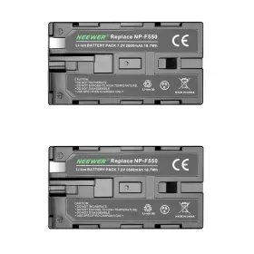 10102990 Neewer 2pack 2600mah Sony Np F550/570/530 Ersatzakku F R Led Kameraleuchten
