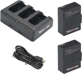 Ahdbt302-tk-bm025 Newmowa Ahdbt-302 1300mah Replacement Battery 2-pack And Rapid 3-channel