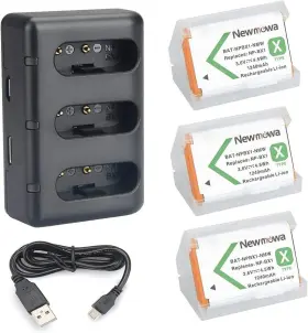 Bm051-npbx1-us Newmowa Np-bx1 Replacement Battery 3-pack And 3-channel Usb Red Green