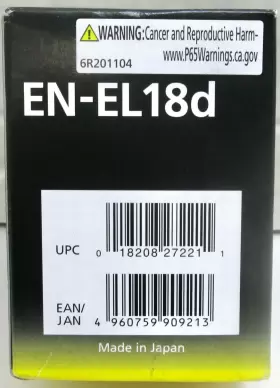 En-el18d Nikon 27221 Genuine Rechargeable Lithium Ion Battery - Parts/repair