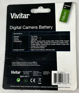 Viv-nb-el5 Nikon Vivitar Nb-el5 Digital Camera Battery For Coolpix P80 P90 P100 P500 P510 #3