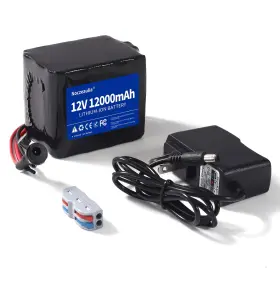 Noczeaulia 640711451281 12v 12ah Lithium Battery Pack With 12.6v 1a Black