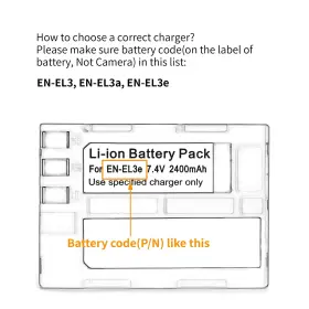 En-el3 Norifon 693595439814 Usb Charger For Nikon D100 Slr D200 D300 D300s D50 D70 #3