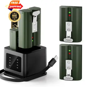 Novavolt 739424236145 4 Pack Replacement Battery For Ring Doorbell 6040mah Rechargeable Green