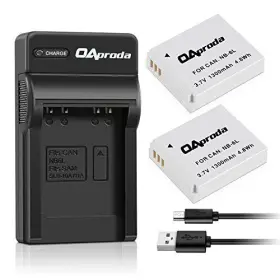 Nb-6lh Oaproda 702142087436 2 Pack Nb-6l/ Battery And Ultra Slim Micro Usb Charger For Canon Power