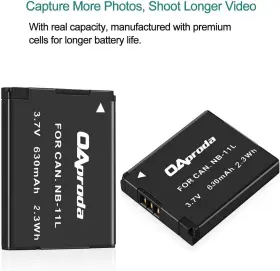 Nb-11l Oaproda 702142089287 2 Pack Battery And Usb Charger For Canon Powershot Elph 180 E #2