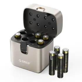 Orico Orico-eg7c-8pk-ev8p-ep-us Aaa Rechargeable Lithium Batteries Set 8-pack With Charger 1500 Cycles 2h F