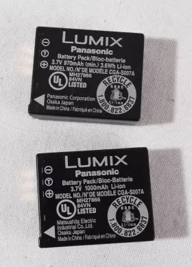 Cga-s007a Panasonic 073096400917 Genuine Lumix Battery Lot Of 2 W Charger De-a45 #2