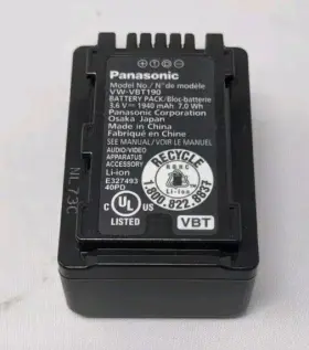 Hc-v720gk Panasonic E327493 Vw-vbt190 Battery For V180 V520 Vw-bc10 Genuine Original