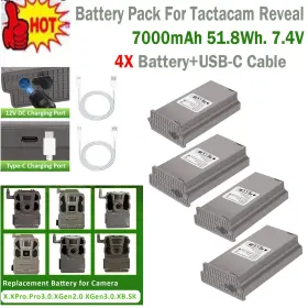 226249 Pearl 4pcs Trail Camera Battery For Tactacam Reveal Hunting X Gen 3.0 2.0 Pro