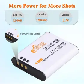 Li-90b Pickle Power 313106429485 2 Pack Li-92b Battery And Led Dual Charger Compatible With O #3