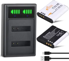 Li-90b Pickle Power 313106429485 2 Pack Li-92b Battery And Led Dual Charger Compatible With O