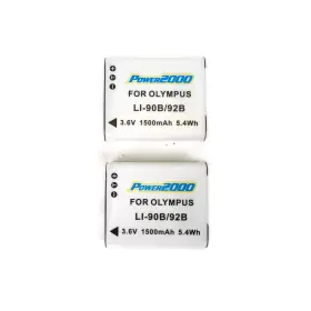 Acd-407 Power2000 Lot Of 2 Li-90b Li-92b Battery Olympus Stylus Tough Tg-4 Tg-5 Tg-6