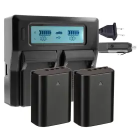 Blx-12bc Power2000 2x Blx-1 7.2v 2400mah 17.3wh Li-ion Battery With Dual Bay Lcd Charger