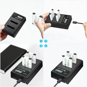 Np-45s Powerextra Np-45 Replacement 2 X Batteries Lcd Charger For Fujifilm Instax Mini 90 #3