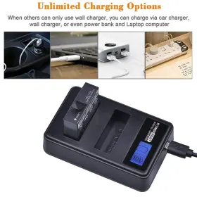 Az16-1 Powertrust 658906276427 2-pack Battery And Lcd Dual Usb Charger For Xiaoyi Yi 4k #3