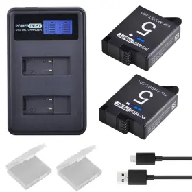 Ahdbt-501 Powertrust 658906276564 2-pack Replacement Batteries And Rapid Lcd Usb Dual Charger For Gop