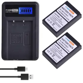 Ps-bls1 Powertrust 658906279893 2pack Bls 1 Bls1 Bls-1 Li-ion Batteries And Lcd Usb Charger For Olymp