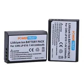 Lp-e10 Powertrust 658906282435 Battery 2-pack For Canon Eos Rebel T3 T5 T6 Kiss X50 X70 E
