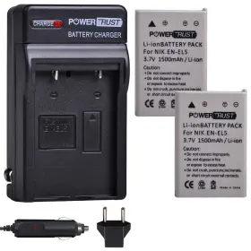 En-el5 Powertrust 658906283005 2pack Enel5 Battery And Charger Kit For Nikon Coolpix 3700 4200 5200