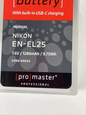 En-el25 Promaster 69023 #69023 Replaces Nikon Battery With Usb-c Charging Nib