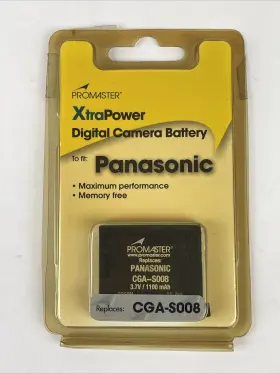 Cga-s008 Promaster 8260 #8260 Lithium-ion Replacement Battery For Panasonic