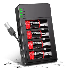 Quickhelp 728370283839 123a 3.7v Lithium Battery For Arlo 4 Pack Rechargeable Batteries And Cha