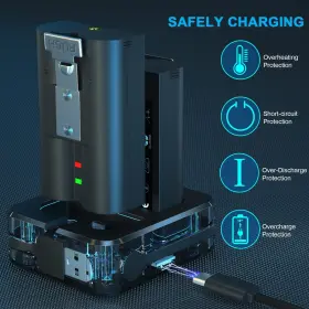 Quickhelp 728370283969 2 Packs 6040mah Rechargeable Battery And Dual Usb Charging Station With Ring #2