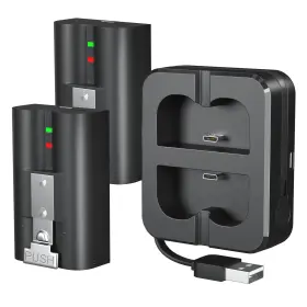 Quickhelp 728370283969 2 Packs 6040mah Rechargeable Battery And Dual Usb Charging Station With Ring