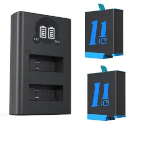 Quiltered 768564440013 Hero 9/10/11 Batteries 2 Packs And 2-channel Charger Compatible With Gopro He