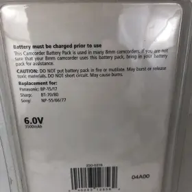 23-316a Radioshack Radio Shack Rechargeable 8mm Camcorder Battery 6v 3500mah New Sealed Nos #3