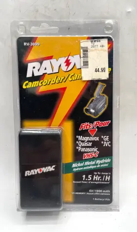 Rv-3009 Rayovac 012800468737 Camcorder Battery 6v 1800mah For Panasonic Philips Quasar Jvc