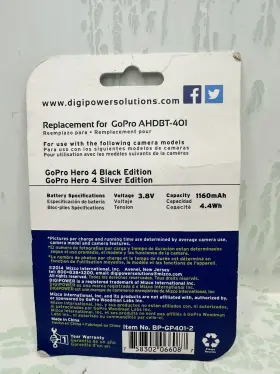 Rf-gp302-2 Re-fuel Digipower Rechargeable Lithium-ion Replacement Battery For Gopro Hero4 2 Pack #2