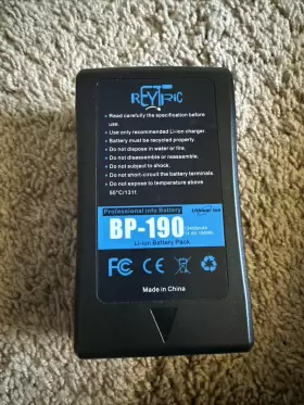 Bp-190 Reytric 190wh 13400mah V Mount/v-lock Battery Compatible Video Camera
