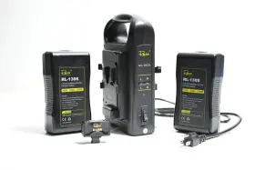 Rl-2ks Rolux Dual V-mount Charger And 2x 130 Wh Batteries D-tap-to-usb Adapter