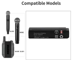 Glxd2 Scesmia 713027960690 Sb902 Replacement Battery For Glxd1 Shure Glx-d Digital Wireless System #2