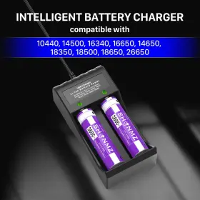 Shenmz 732173200993 Galaxy 4 Pack Battery For 3.7v 3600mah Flat Top Rechargeable 2 Bay Usb B #2