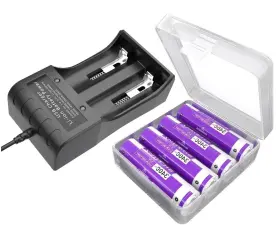 Shenmz 732173200993 Galaxy 4 Pack Battery For 3.7v 3600mah Flat Top Rechargeable 2 Bay Usb B