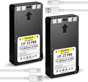 Lit-22 Shenzhen Maxpower Technology Co Ltd. 445035661698 2 Pack 8800mah 7.7v Upgrade Battery Rechargeable Lithium For Spyp