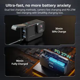 4564 Smallrig Camera Battery For Gopro 12/11/10/9 Support 10w Fast Charging #3