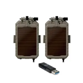 Stealth Cam Ko-cr1 K2742 Sol-pak 12v Solar Battery 2 Pack Bundle With Memory Card Reader