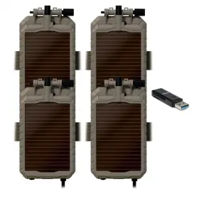 Ko-cr1 Stealth Cam K2743 Sol-pak 12v Solar Battery 4 Pack Bundle With Memory Card Reader